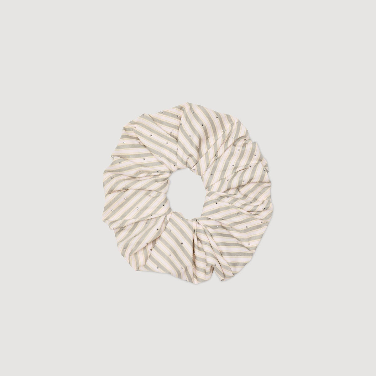 Sandro Rhinestone striped scrunchie Khaki / Pink