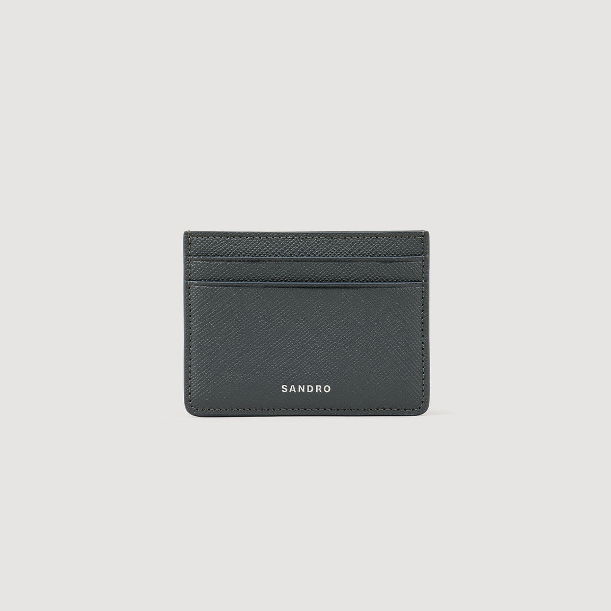 Sandro Reconstituted leather cardholder Steel