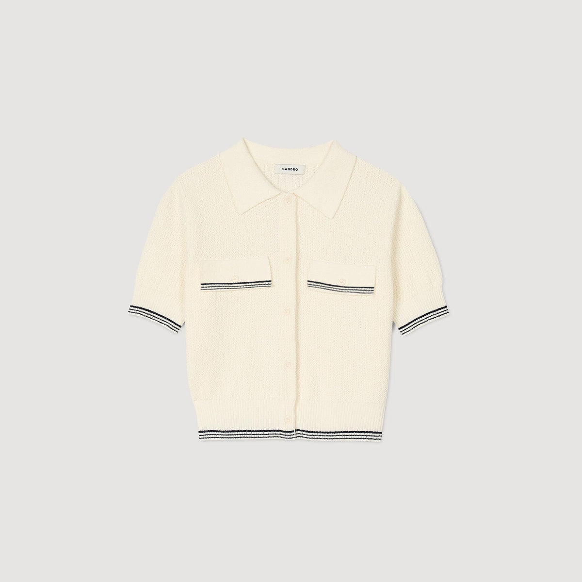 Sandro Short-sleeved cardigan Ecru