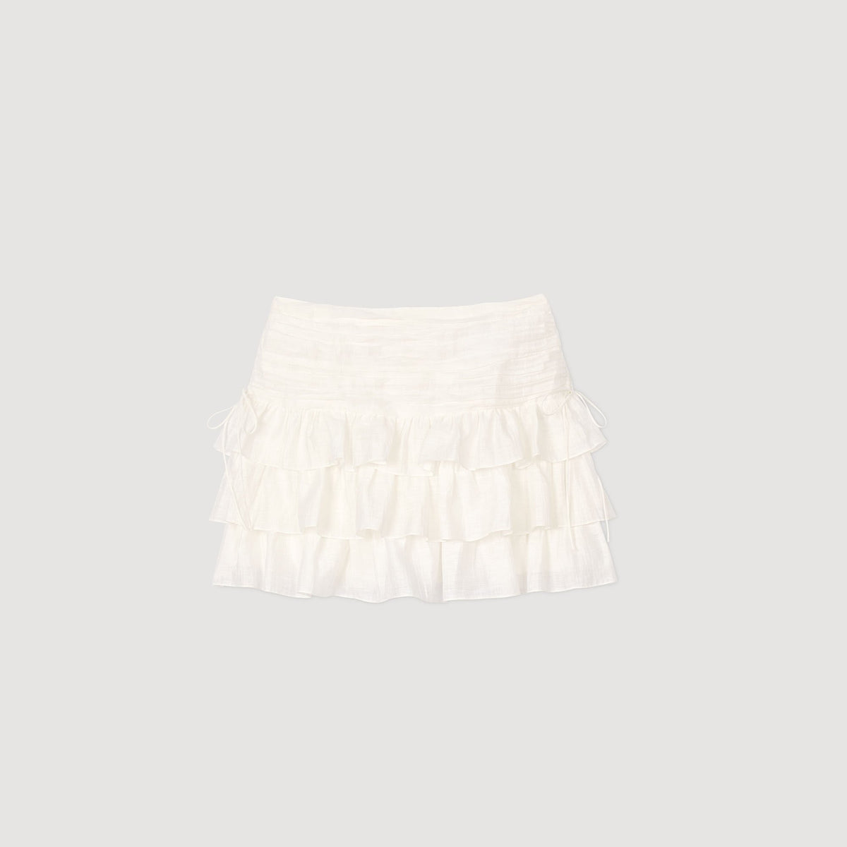 Sandro Mini ruffled skirt White
