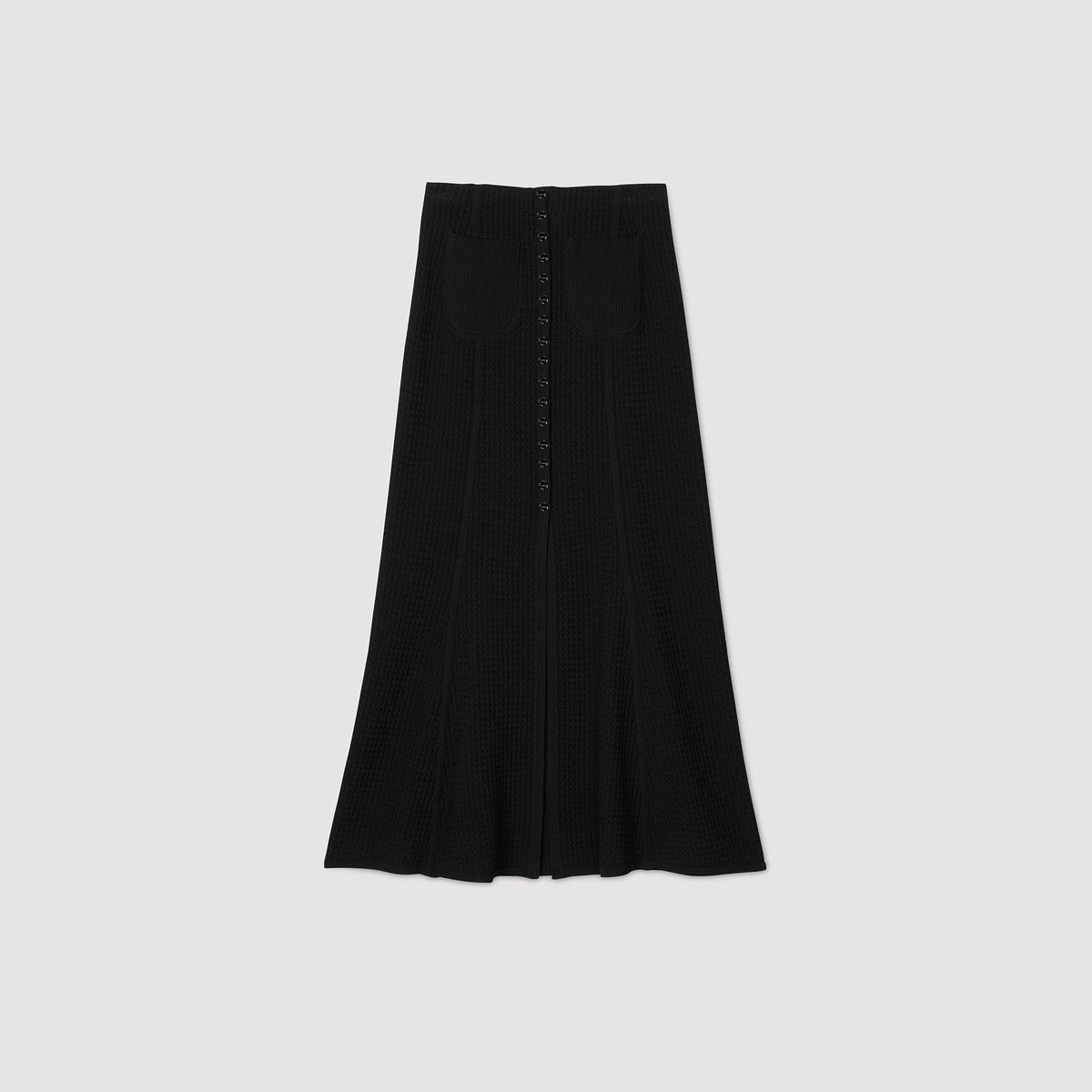 Sandro Maxi decorative knit skirt Black