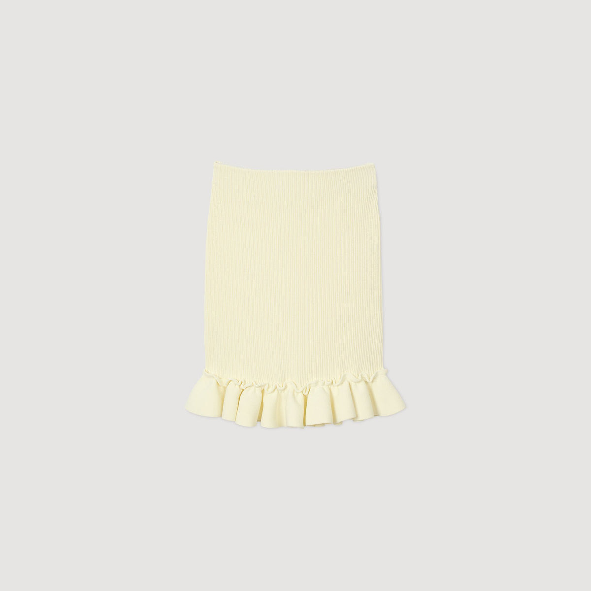 Sandro Knitted skirt with ruffle Light Yellow