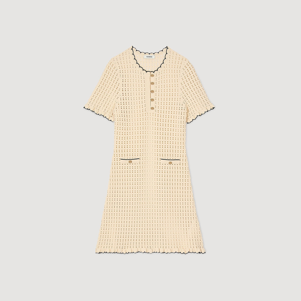 Sandro Mini knit dress Vanilla