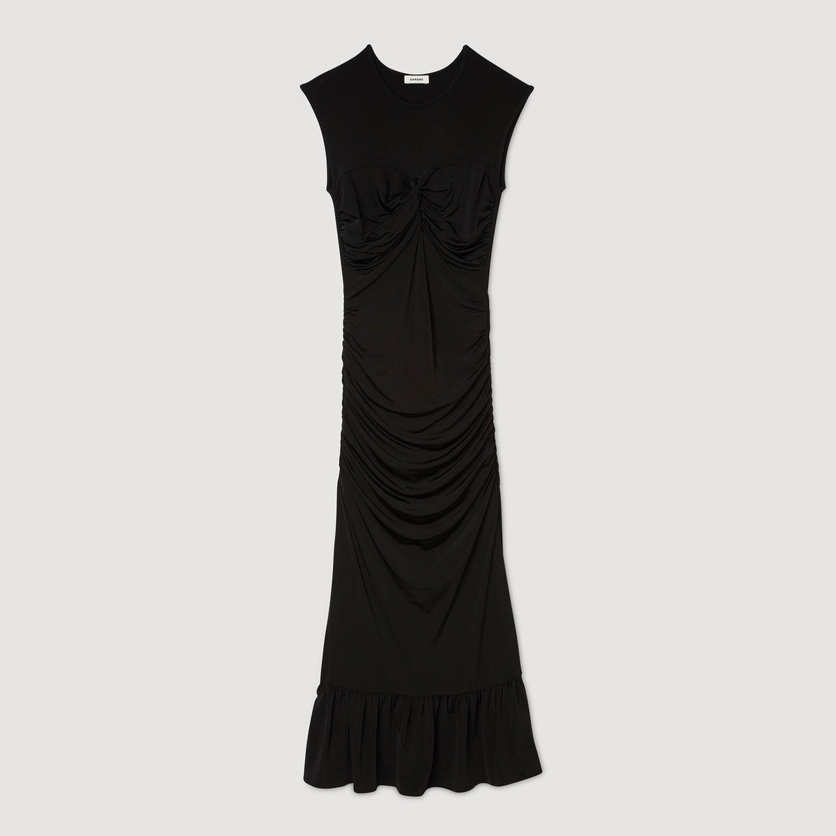 Sandro Draped maxi dress Black