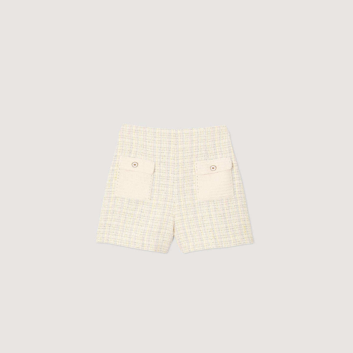 Sandro Decorative tweed shorts Yellow / Ecru
