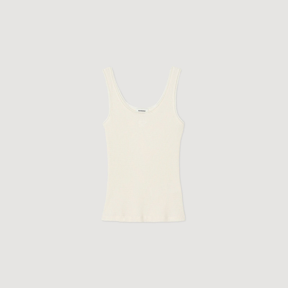 Sandro Rib knit vest top Ecru