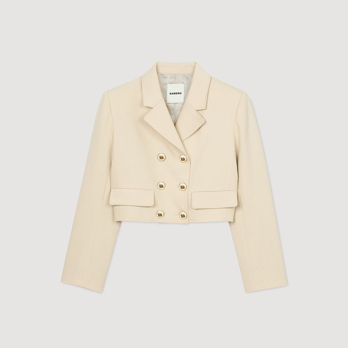Sandro Cropped buttoned jacket Sand