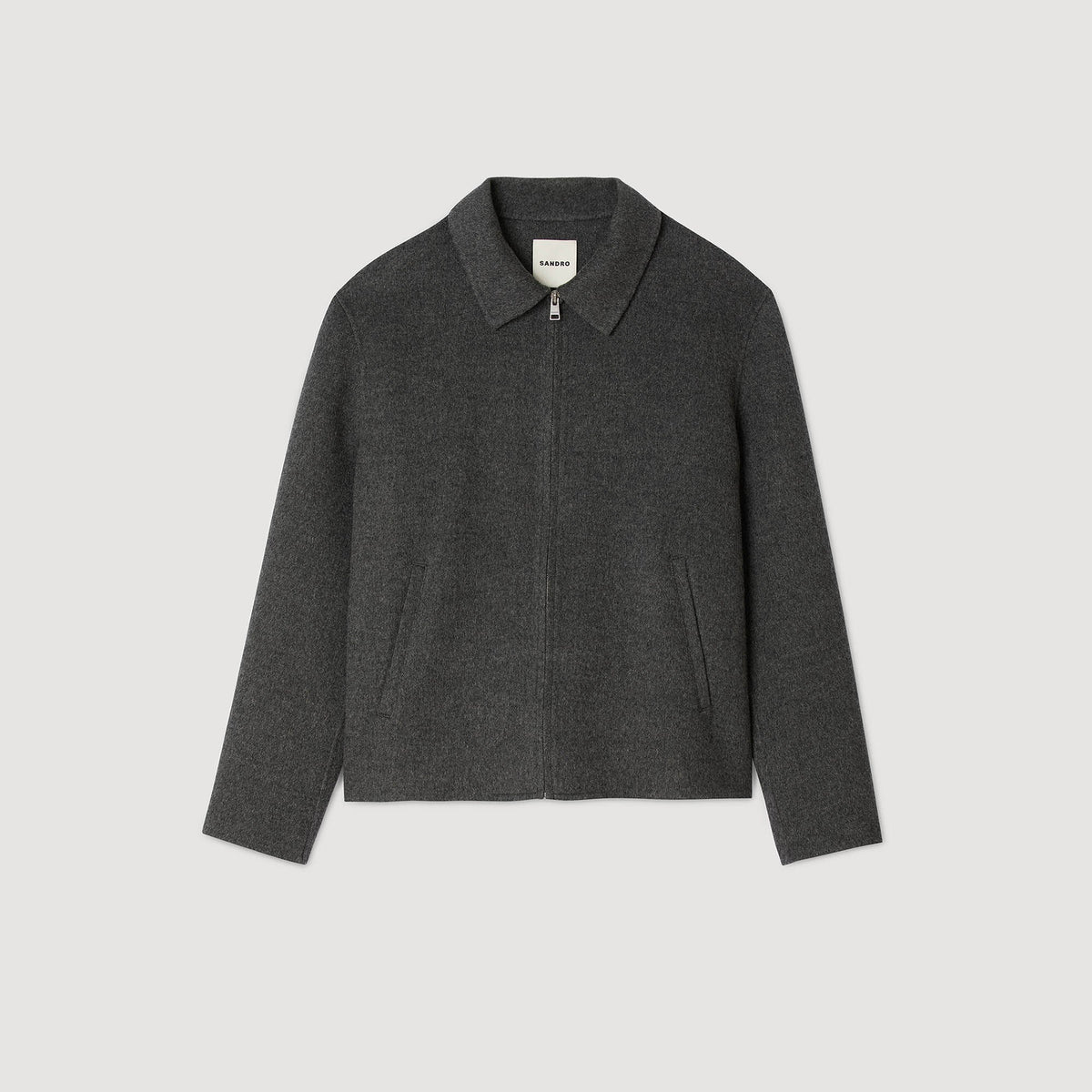 Sandro Double-faced wool jacket Dark Grey