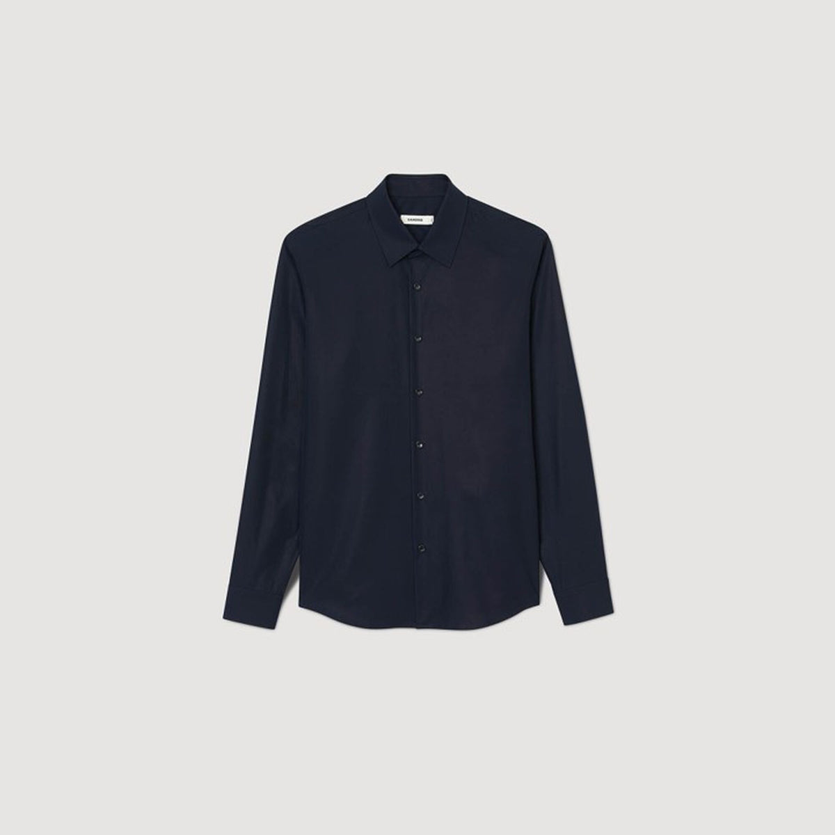 Sandro Fitted stretch cotton shirt Navy Blue
