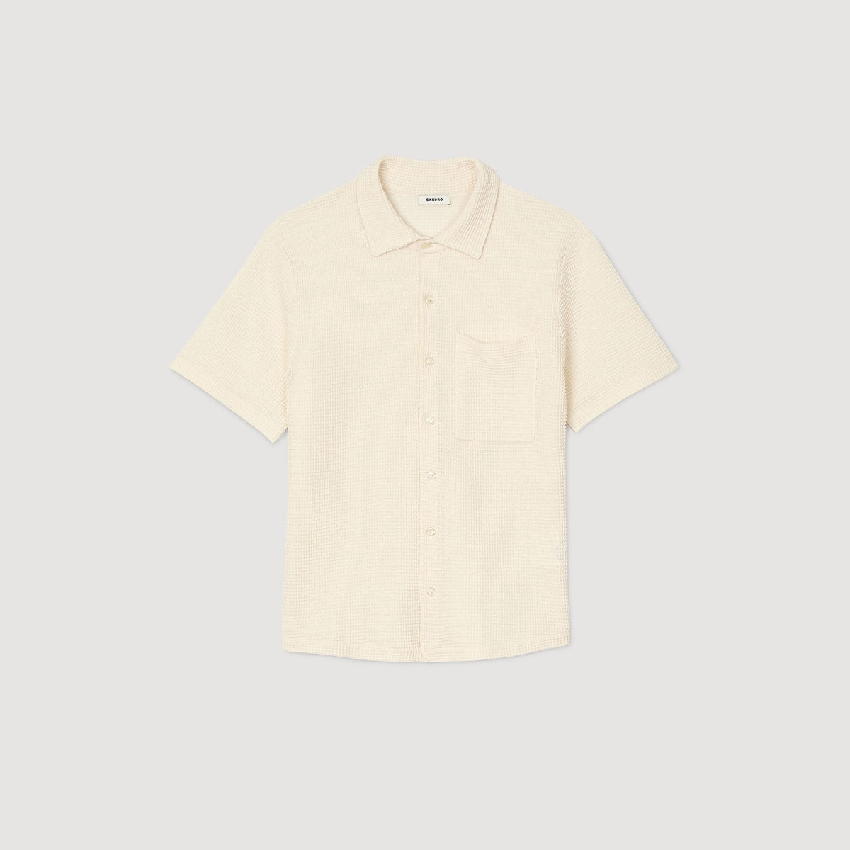 Sandro Waffled shirt Ivory.