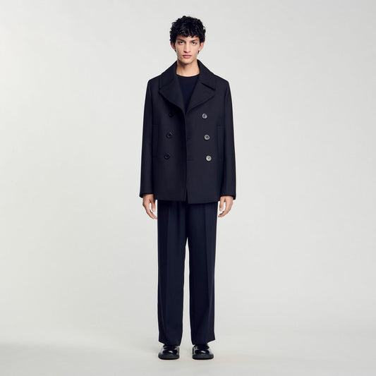 Sandro Wool blend peacoat Navy Blue