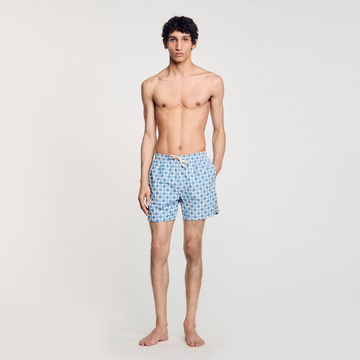 Sandro Square Cross swim shorts Blue Sky