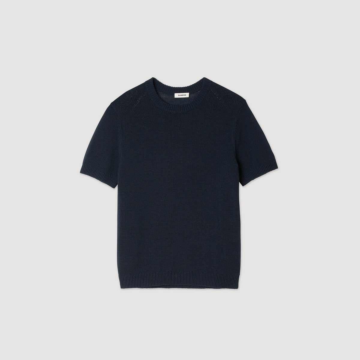 Sandro Fine knit T-shirt Navy Blue