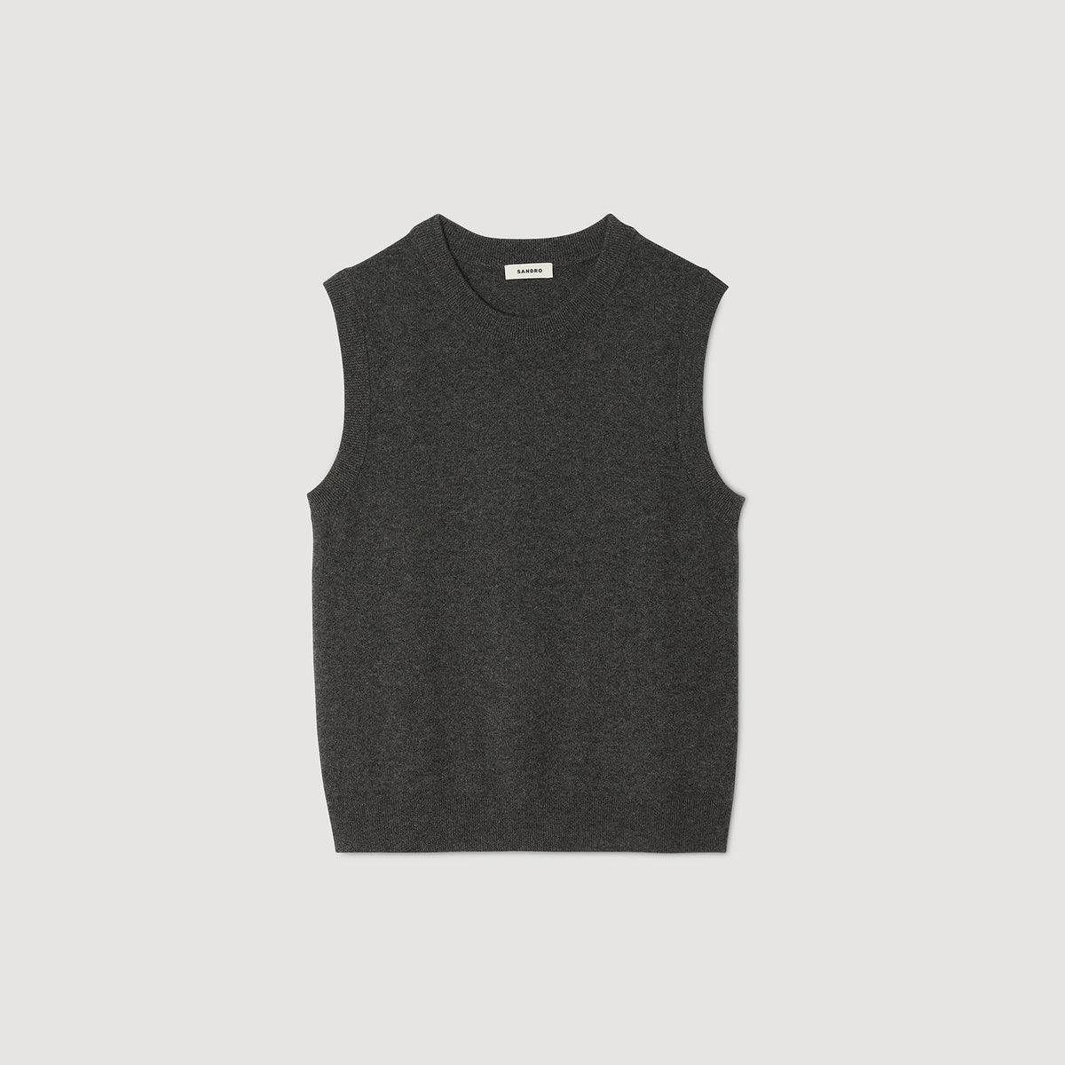 Sandro Cashmere sweater vest Heather Charcoal