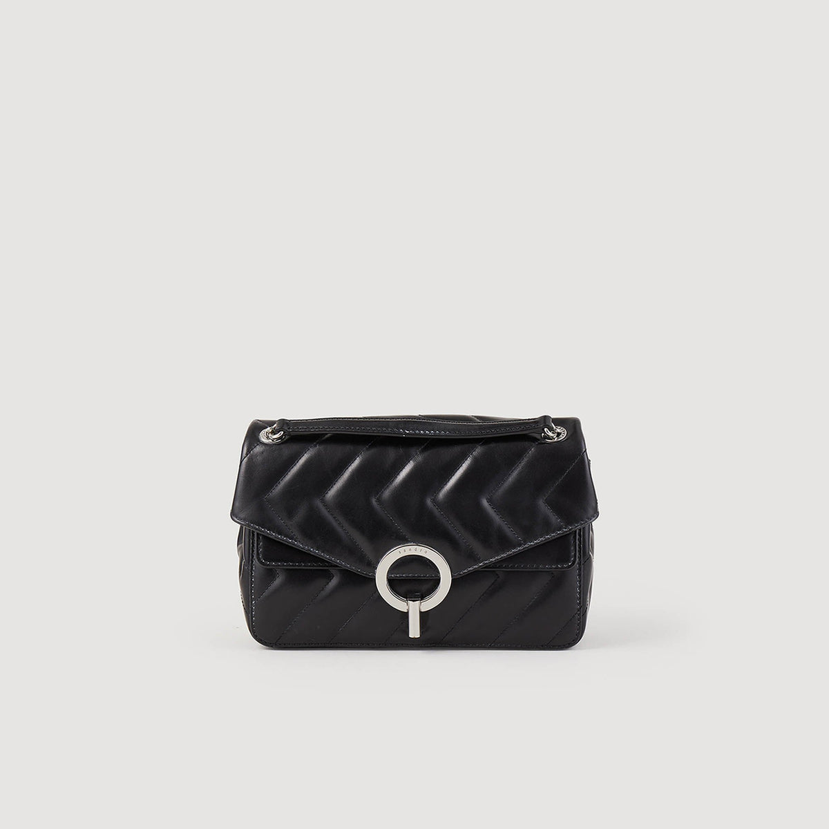 Sandro Yza bag in certified leather Black