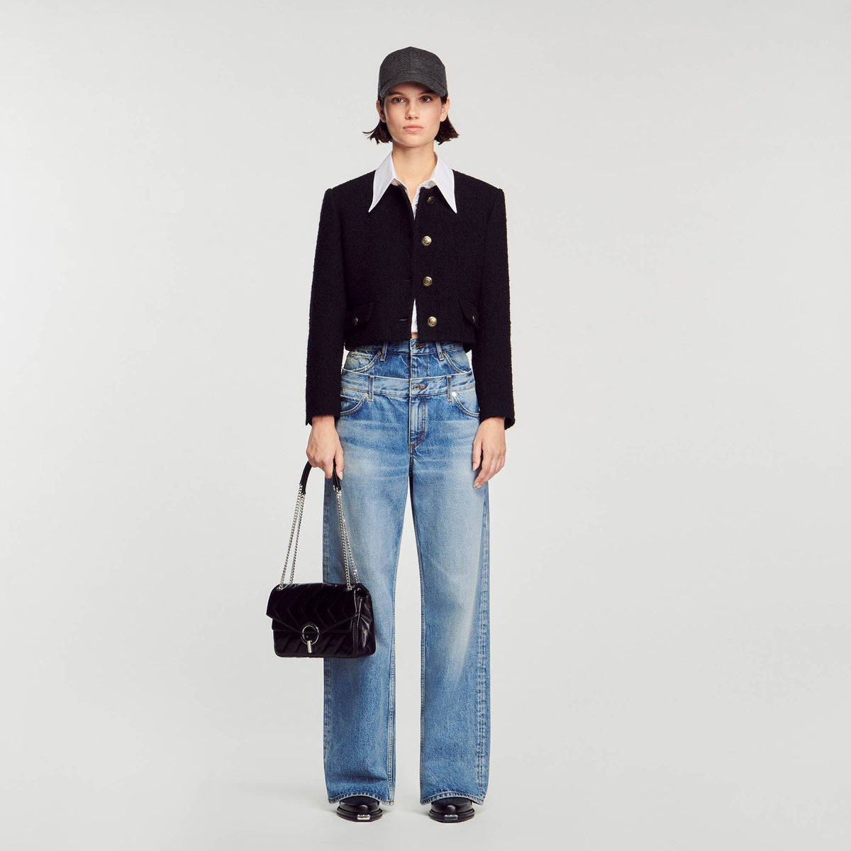 Sandro Yza bag in certified leather Black