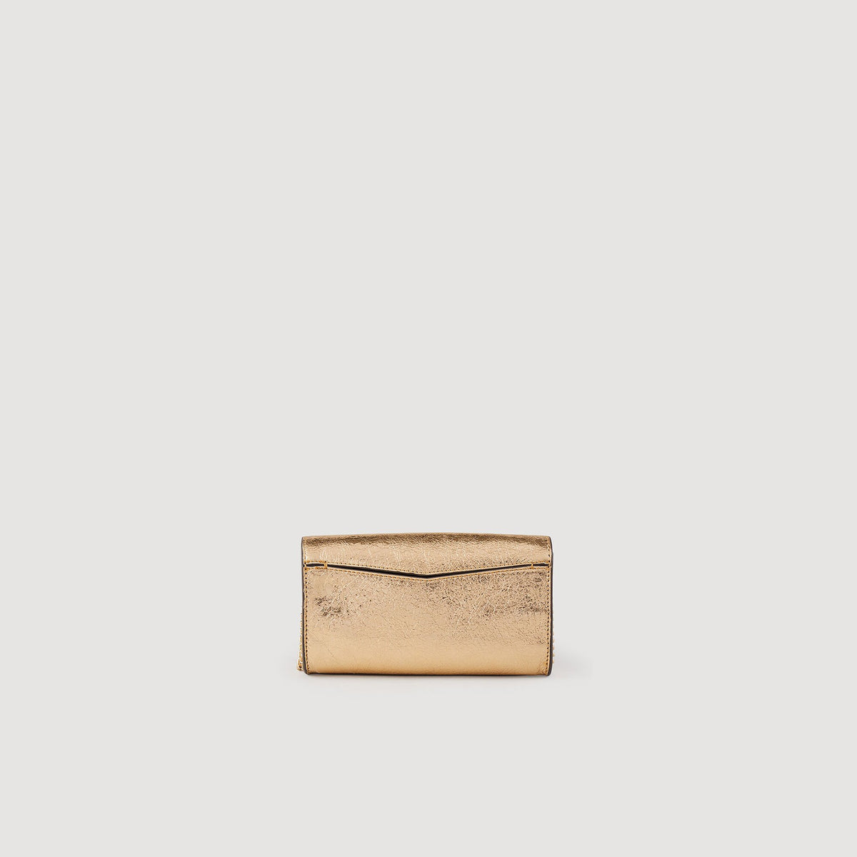 Sandro Gold leather clutch bag Gold