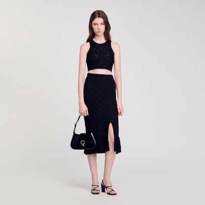 Sandro Janet bag in certified leather Black
