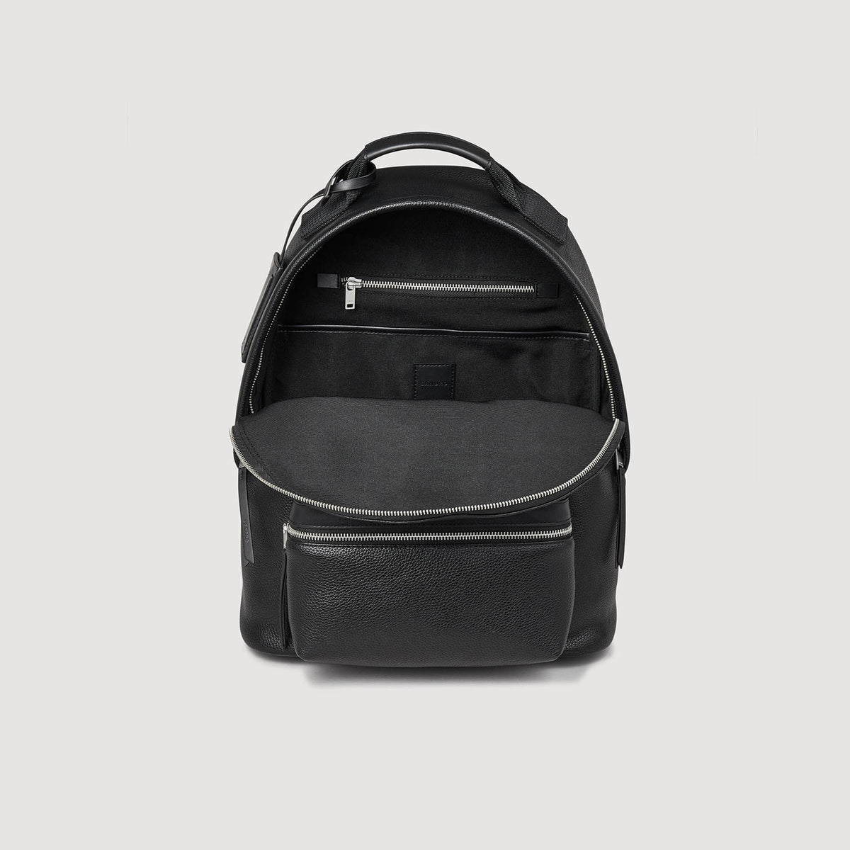 Sandro Coated canvas backpack Black