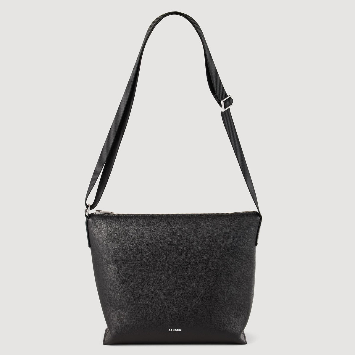 Sandro Grained leather satchel Black