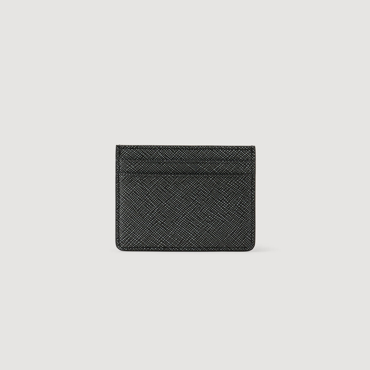 Sandro Reconstituted leather cardholder Graphites