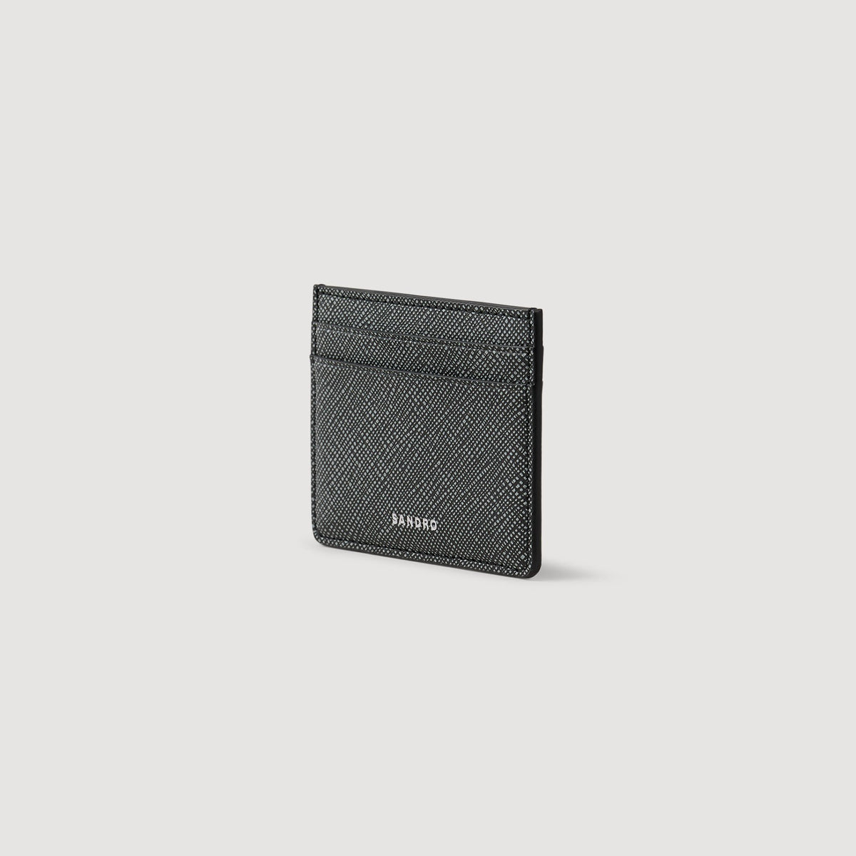 Sandro Reconstituted leather cardholder Graphites