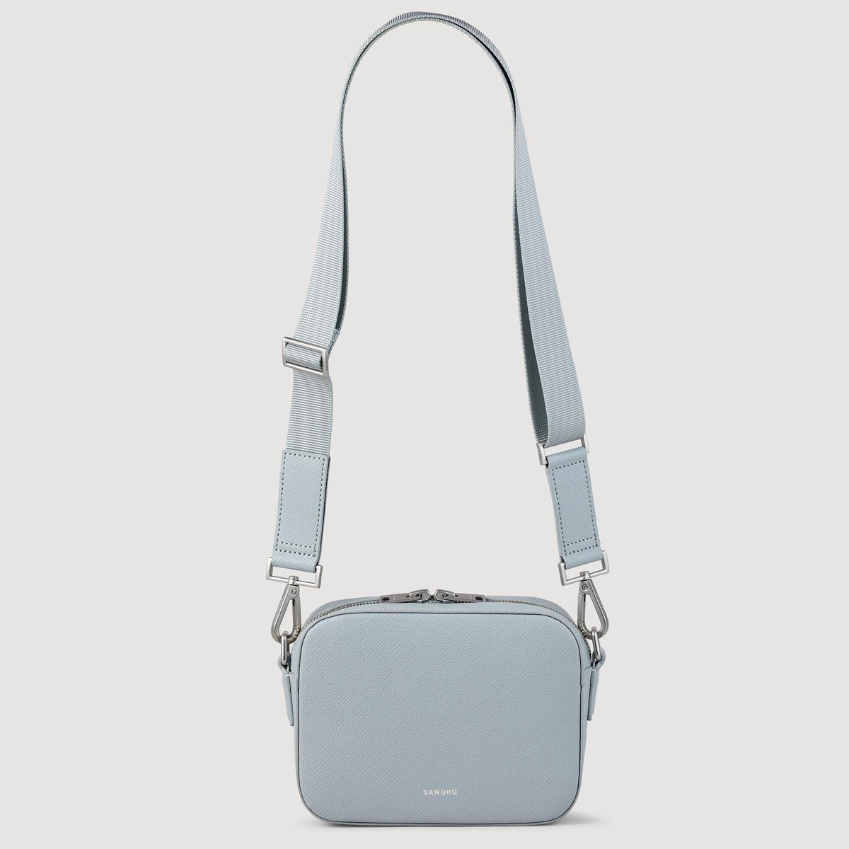 Sandro Small reconstituted leather bag Blue Sky
