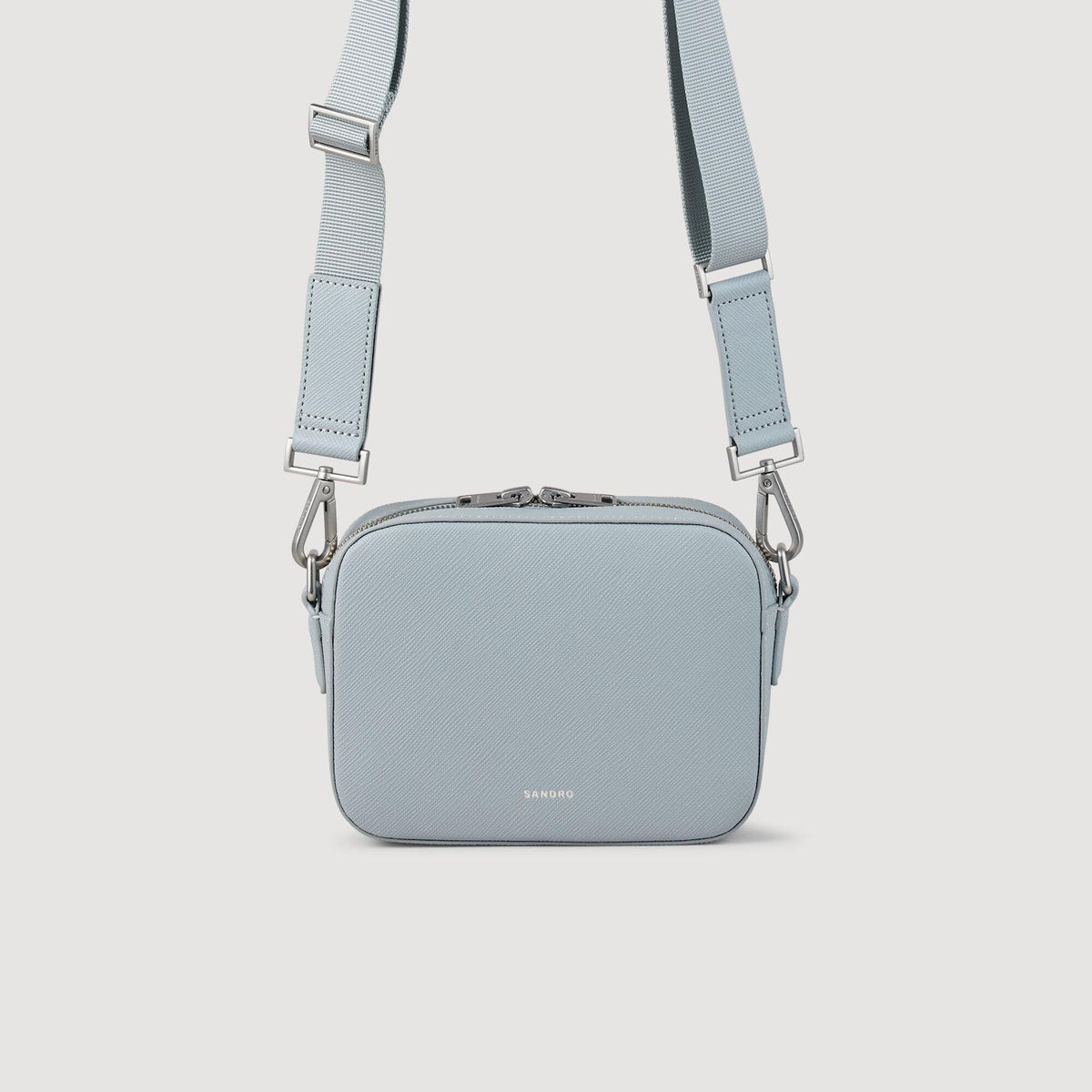 Sandro Small reconstituted leather bag Blue Sky