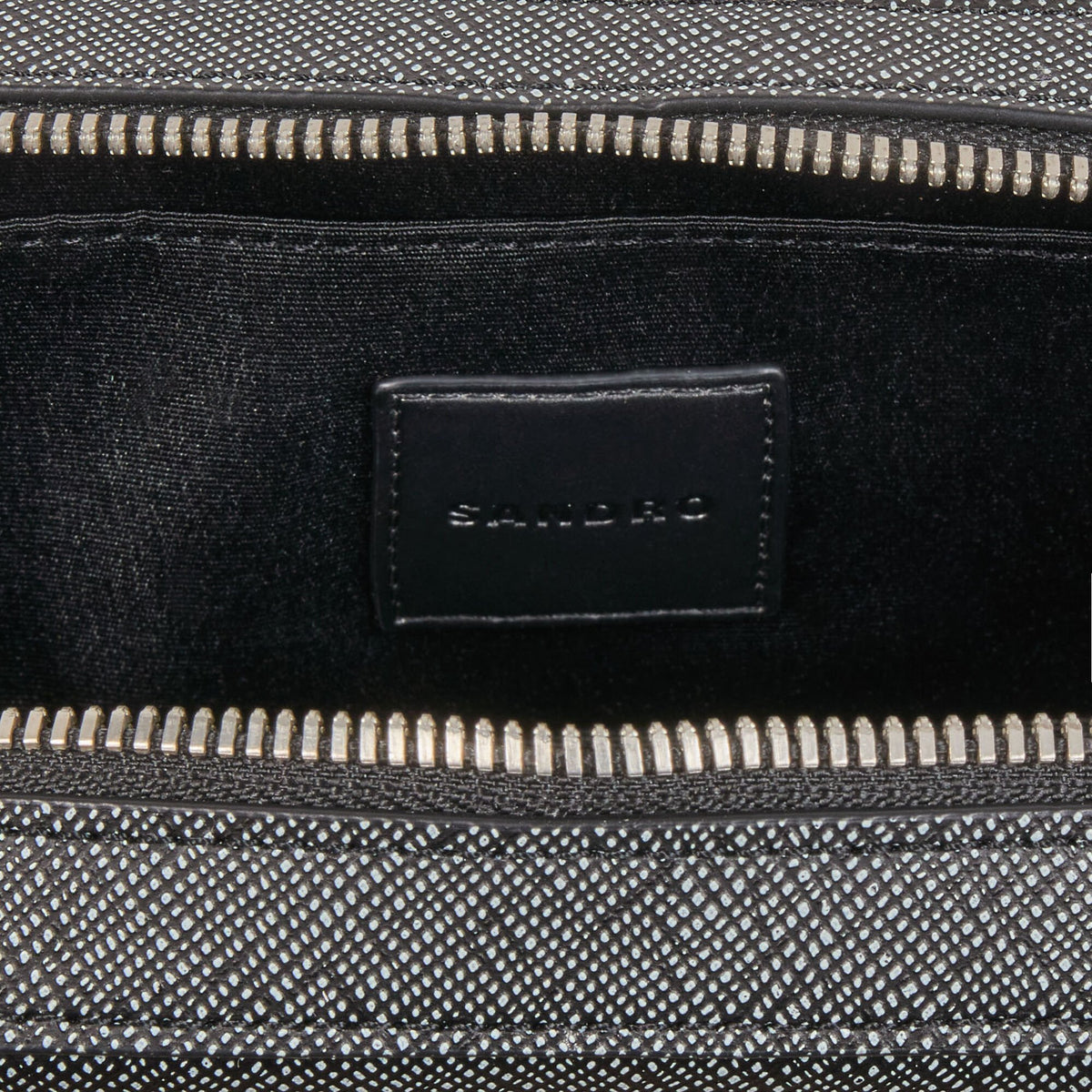 Sandro Small reconstitued leather bag Graphites