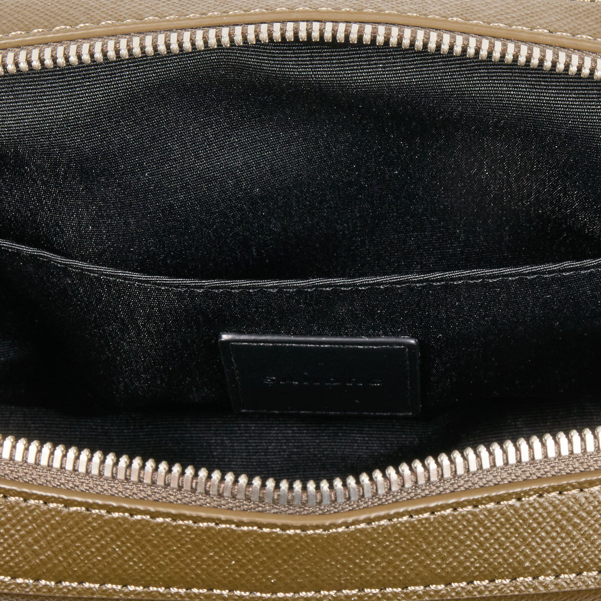 Sandro Small reconstitued leather bag Olive Green.