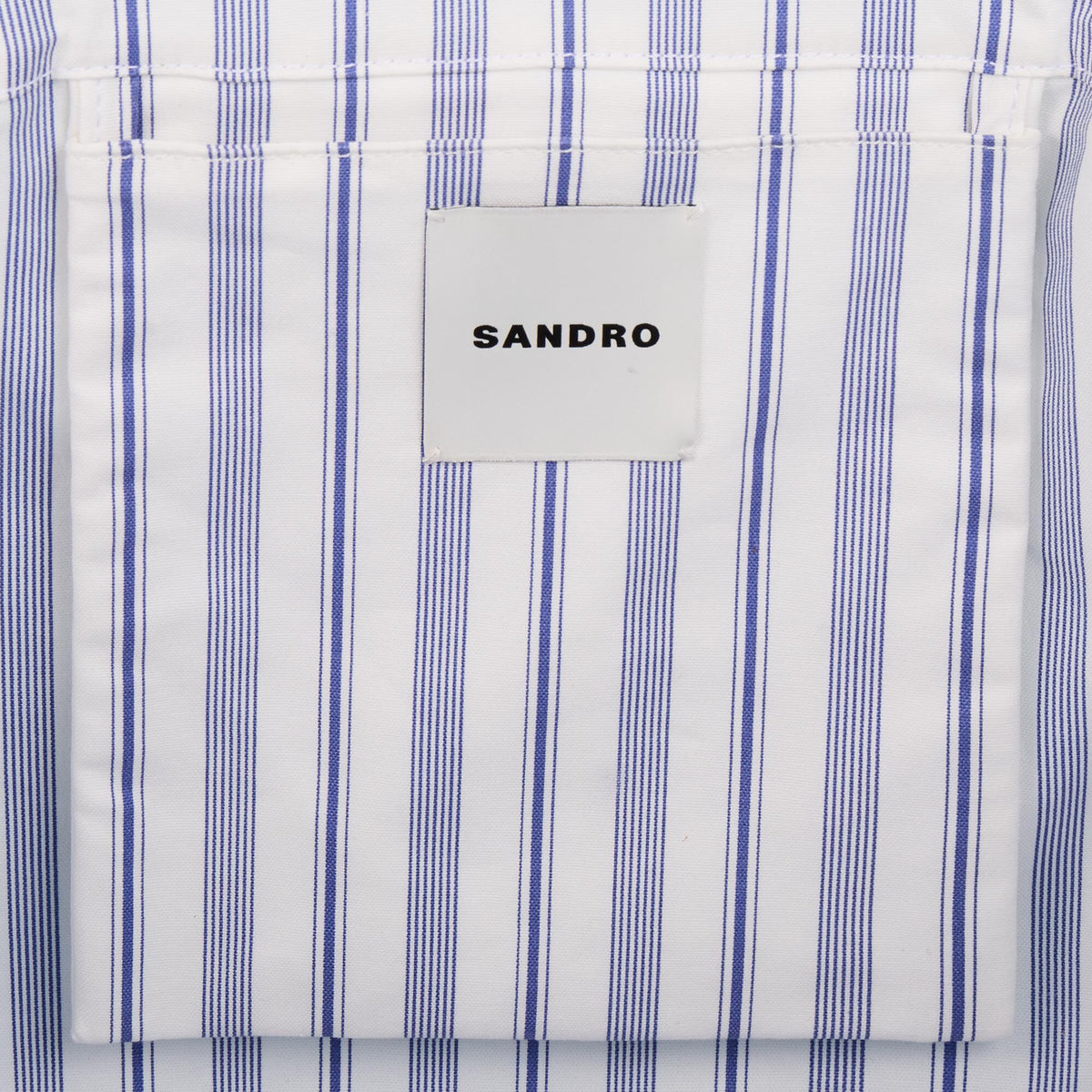 Sandro Striped canvas tote bag Blue / Ecru