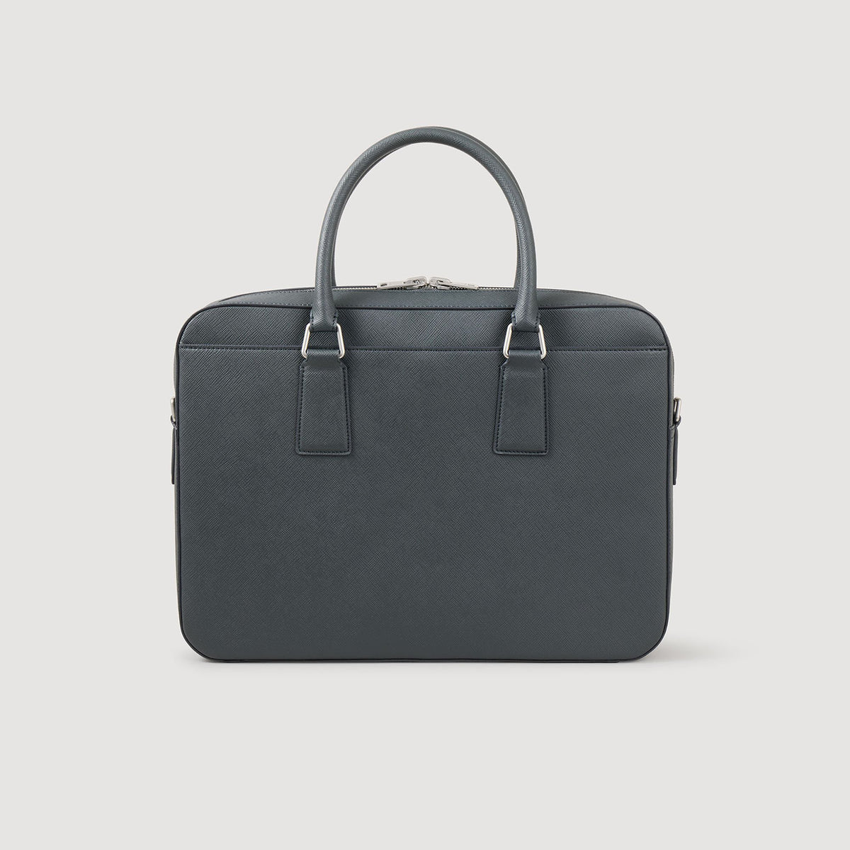 Sandro Reconstituted leather briefcase Steel