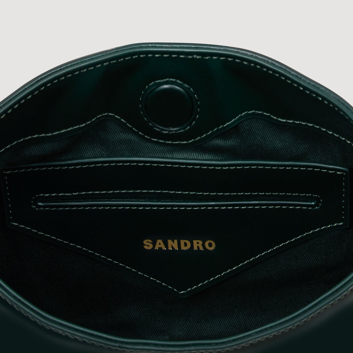 Sandro Janet bag in certified leather Bottle Green