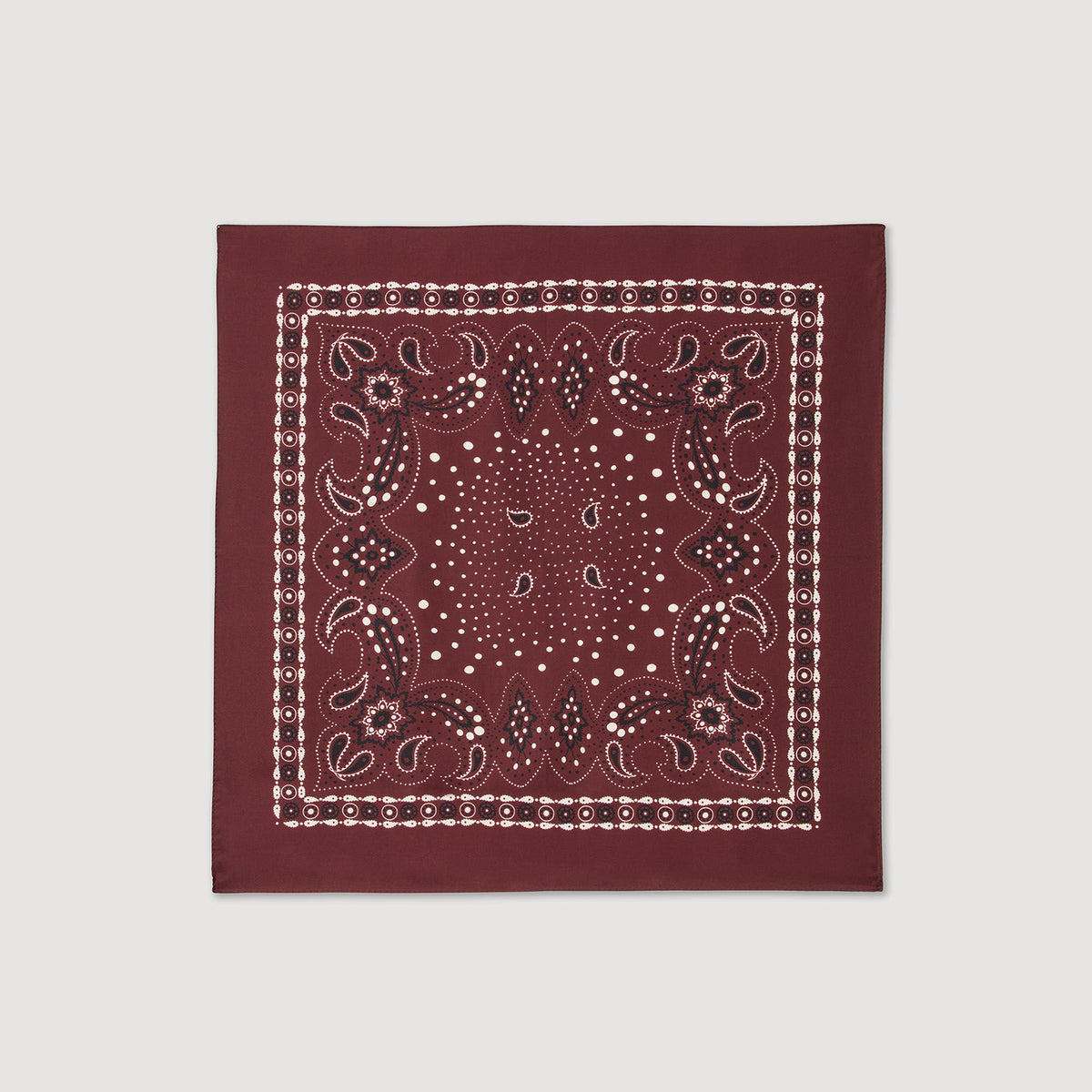 Sandro Silk bandana print scarf Bordeaux