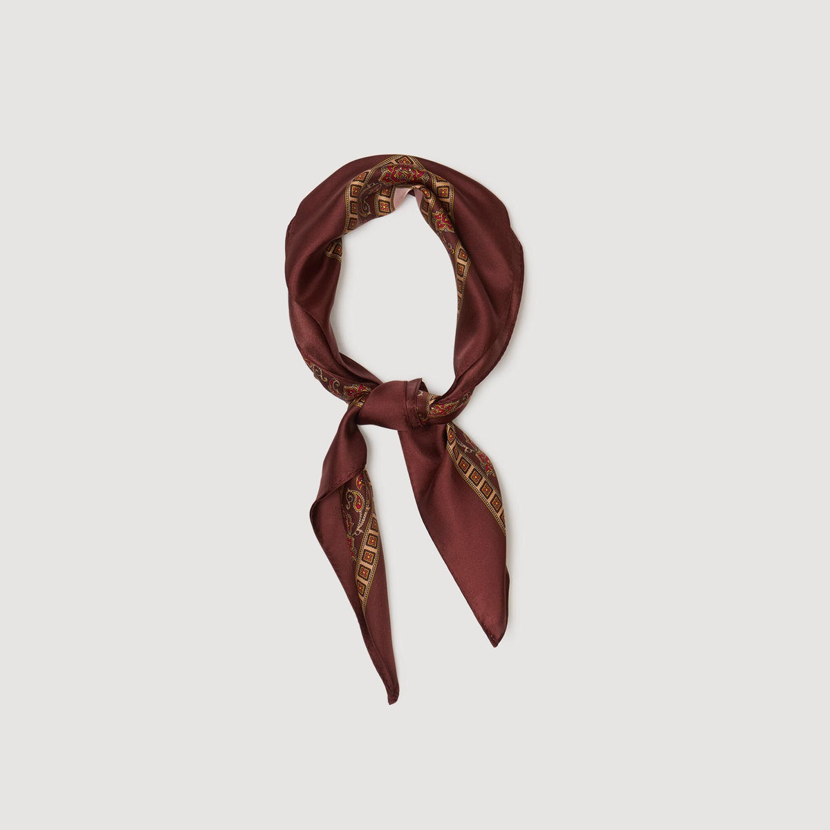 Sandro Placed print scarf Nude / Bordeaux