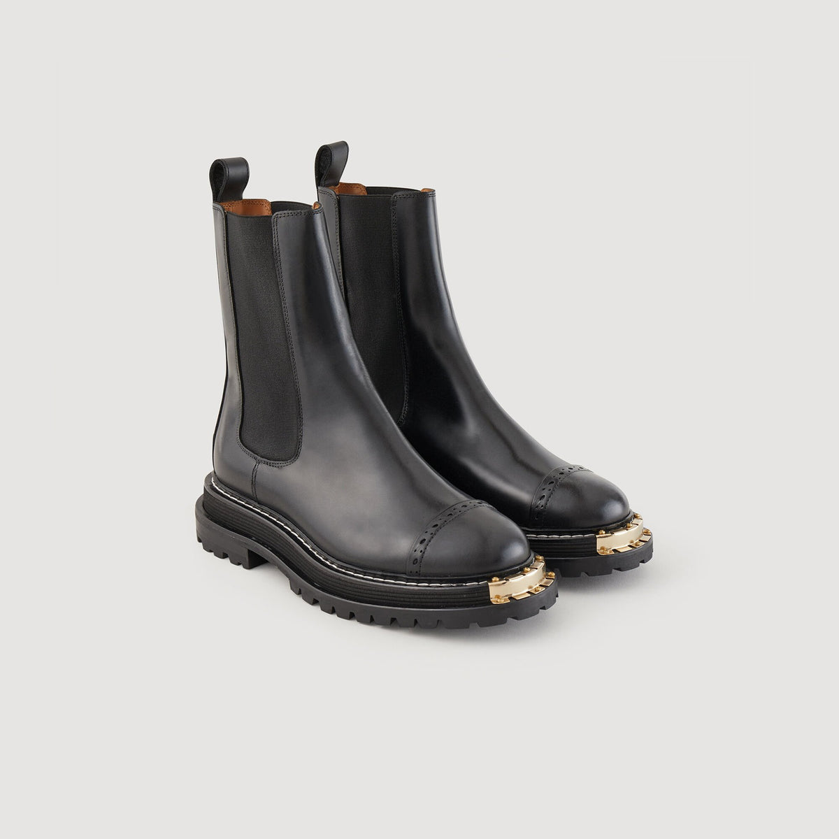 Sandro Ankle boots with notched sole Black