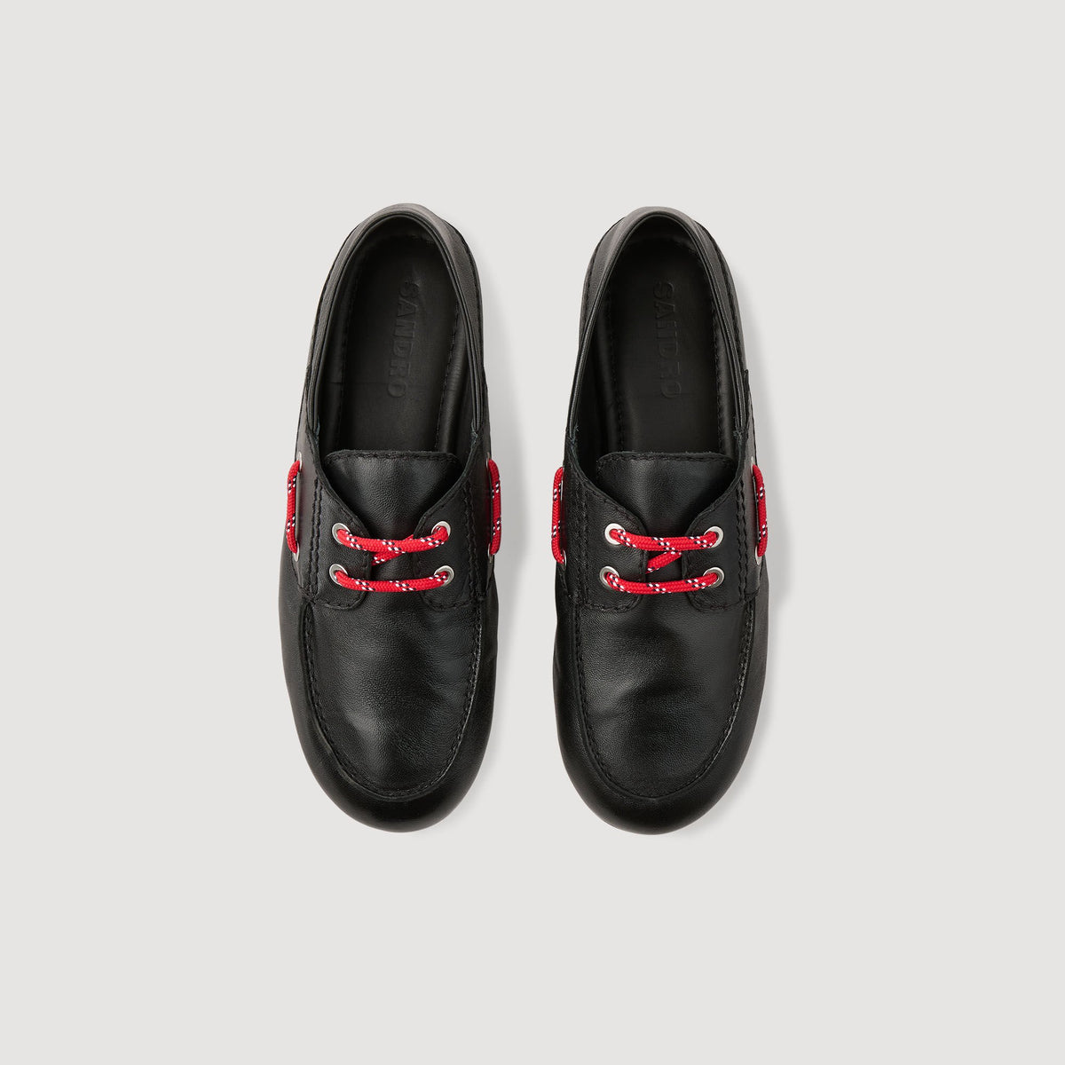Sandro Leather boat shoe loafers Black