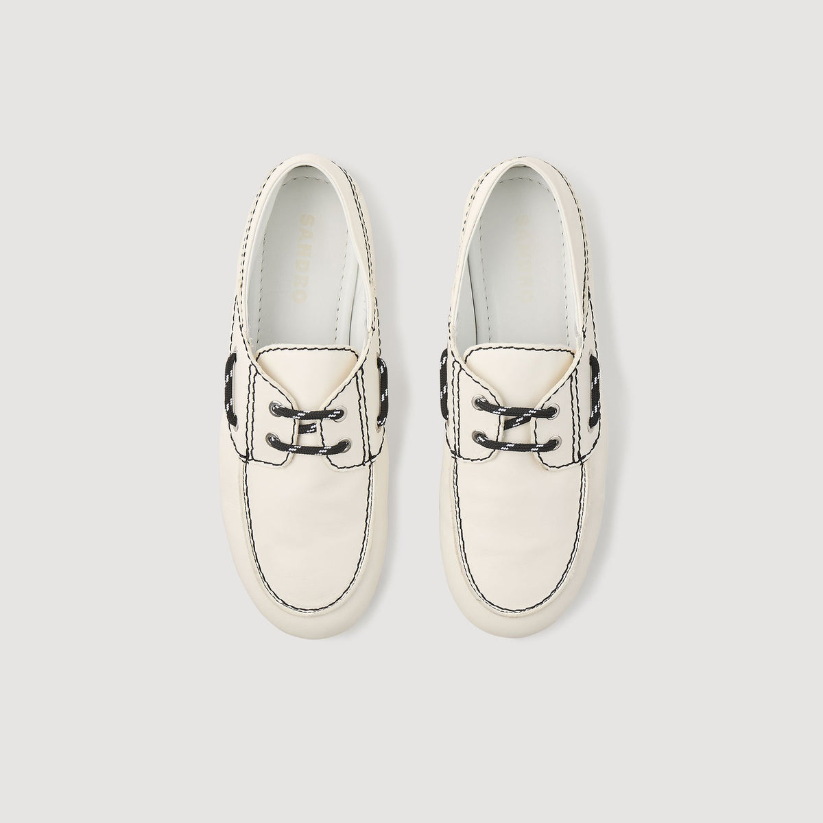Sandro Leather boat shoe loafers White