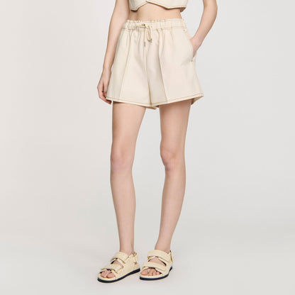 Sandro Plain leather lambskin sandals Vanilla