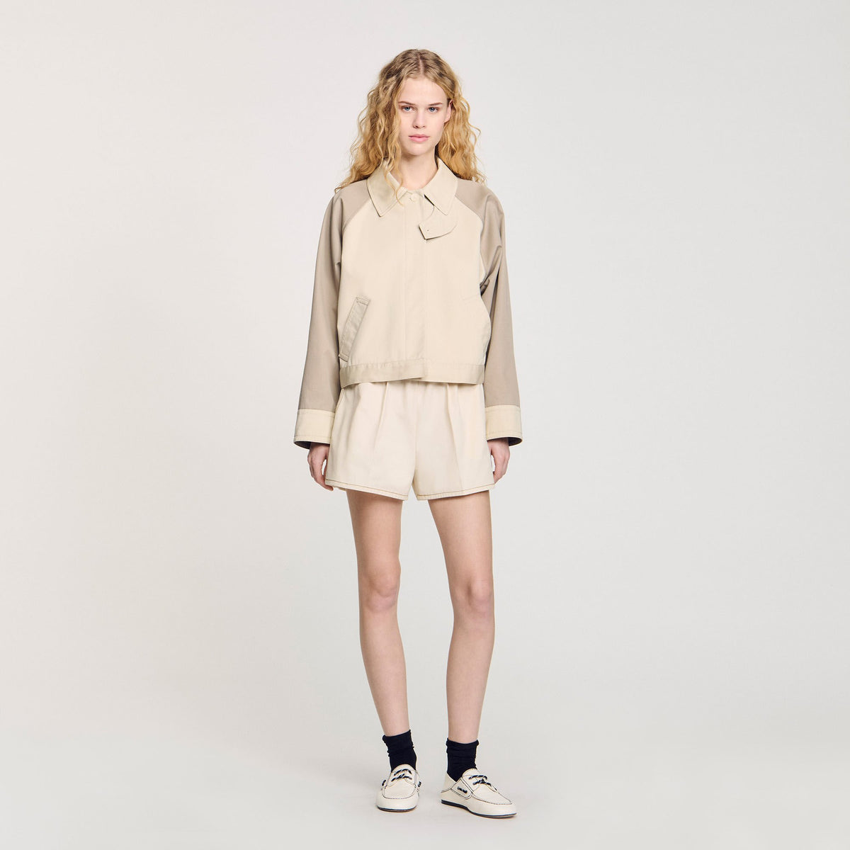 Sandro Two-tone jacket Beige