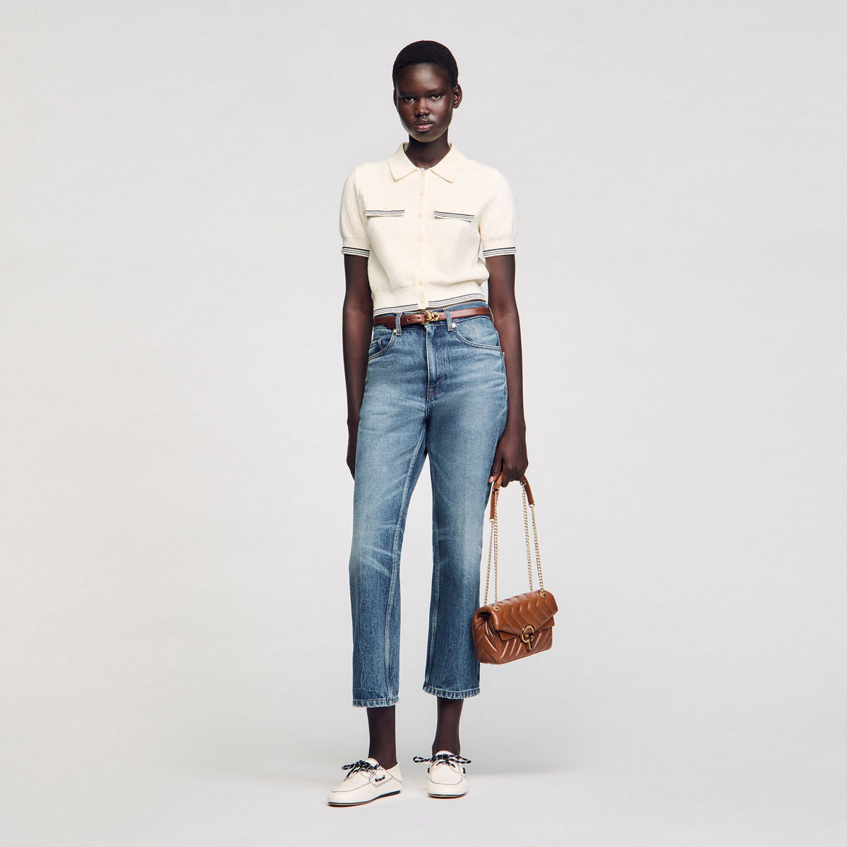 Sandro Short-sleeved cardigan Ecru