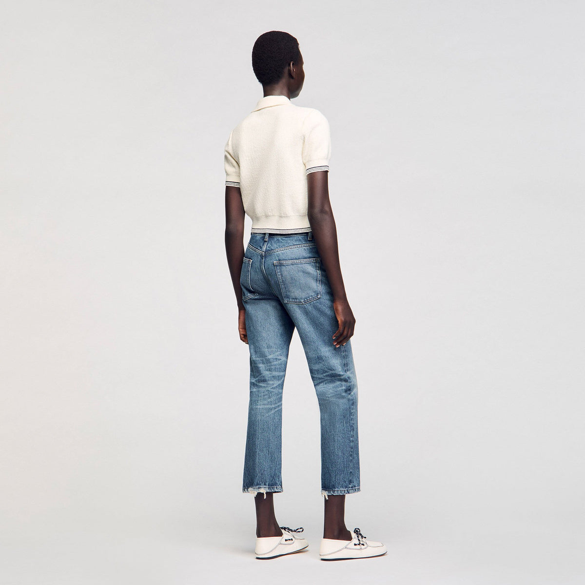 Sandro Short-sleeved cardigan Ecru
