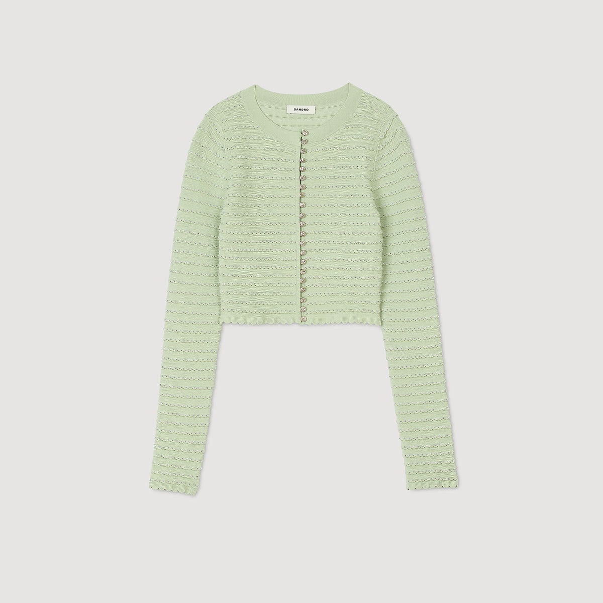Sandro Rhinestone cardigan Almond Green