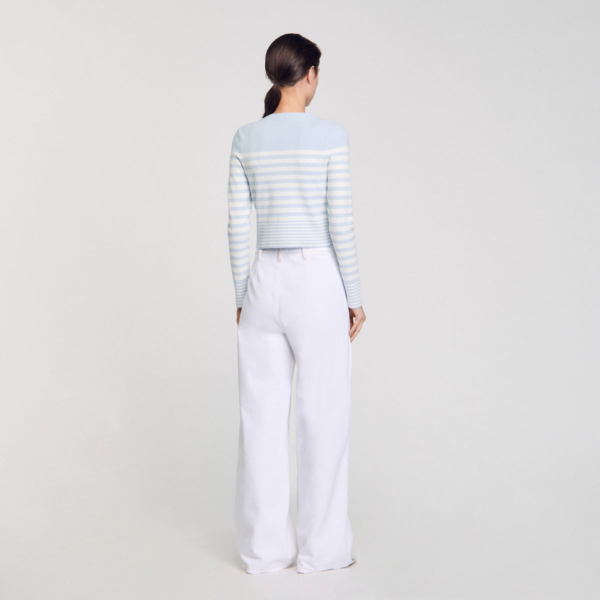 Sandro Striped cardigan Sky Blue