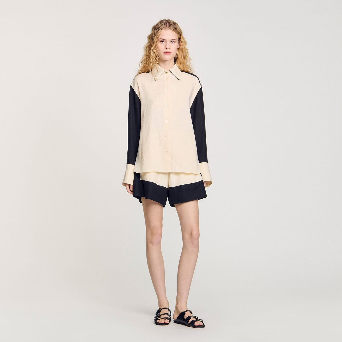 Sandro Two-tone shirt Ecru