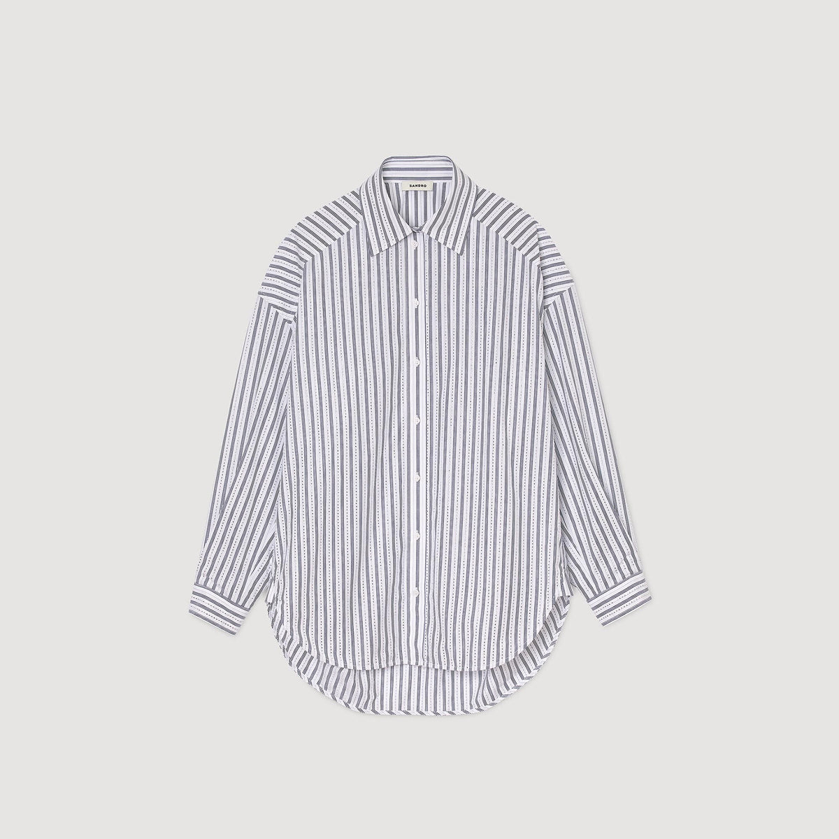 Sandro Striped rhinestone shirt White