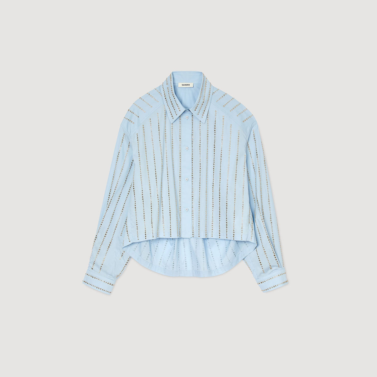 Sandro Rhinestone shirt Sky Blue