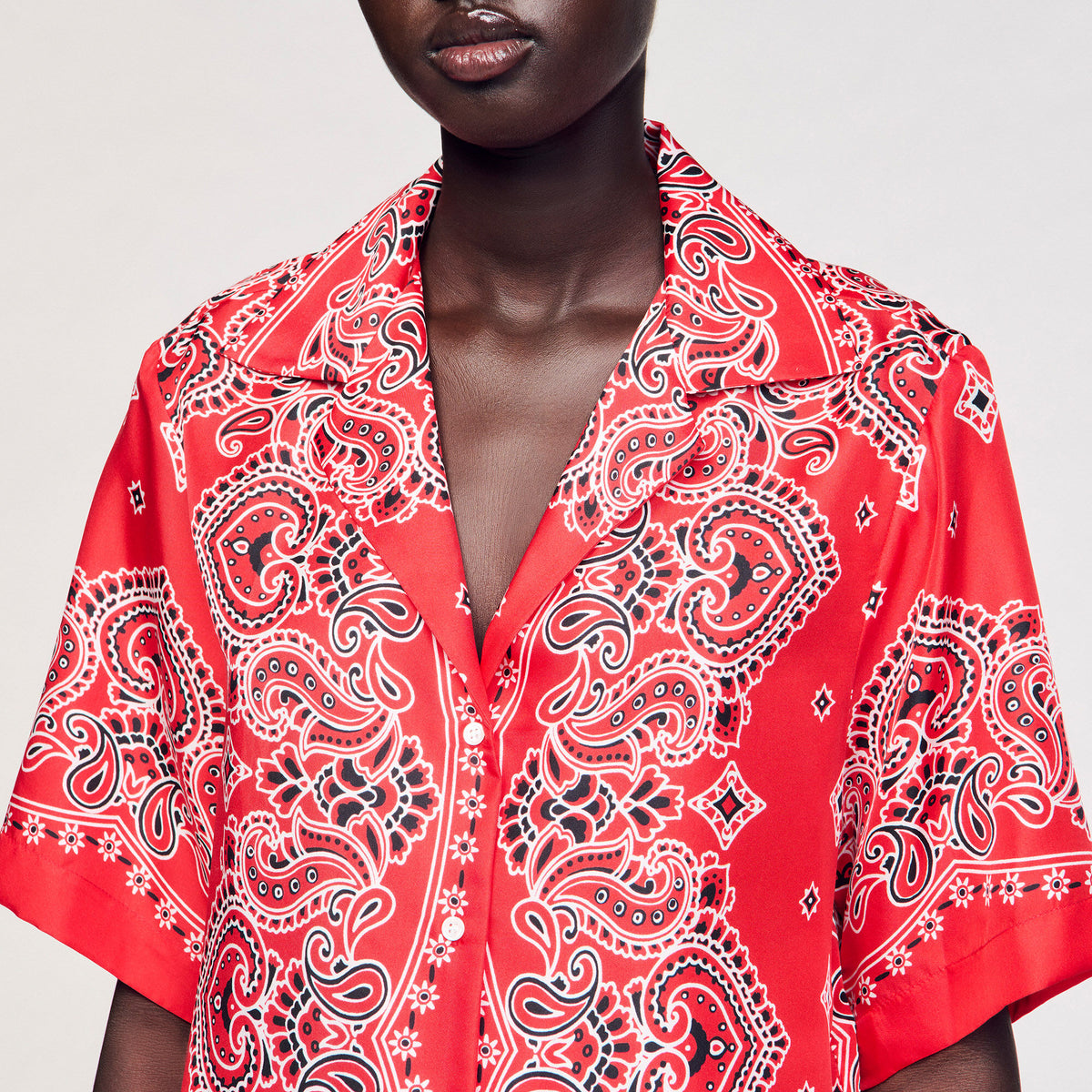 Sandro Bandana print silk shirt Red / White
