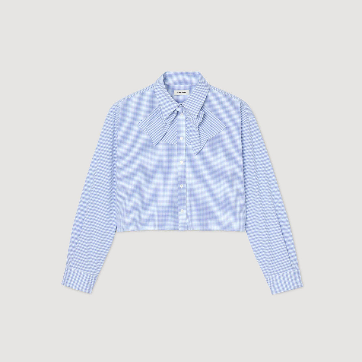 Sandro Bow collar shirt Ciel / Blanc