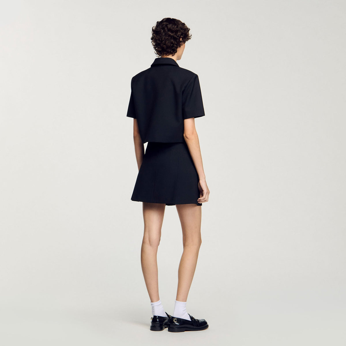 Sandro Mini pleated skirt Black